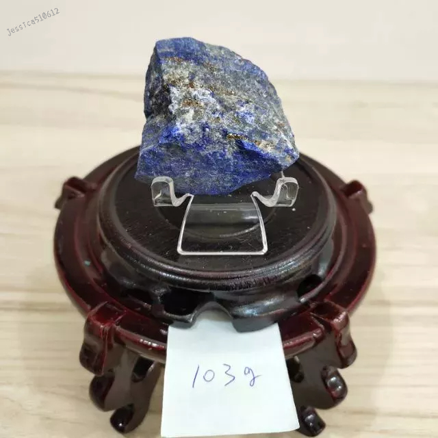 青金石 +架 原礦 J926S 水晶 原石 礦物  標本 教學 消磁石 能量石 玉 擺飾  魚缸 擺件