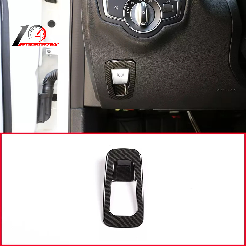適用於賓士 Benz GLC C級W205 X253 e級碳纖維W213 2015-2018 ABS鉻電子手剎蓋飾件