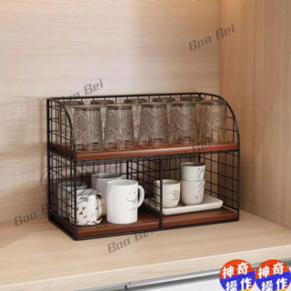 神奇➳客廳餐桌上杯子置物架 茶水杯收納 辦公室桌面櫥櫃放咖啡玻璃杯架子 廚房層架 分層置物架 桌上型層架 杯子層架