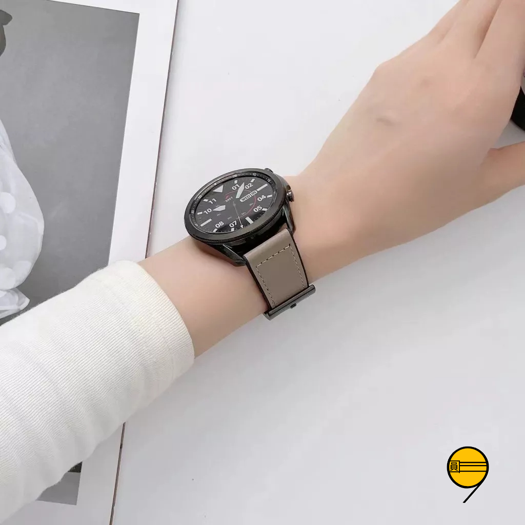 真皮 三星錶帶 適用 Galaxy Watch 6 5 4 44mm 佳明 小米 965 反扣 錶帶 20mm 22mm