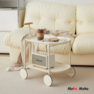 『MOKA®摩卡』收納 推車 置物架 裝飾 邊幾 茶几 北歐創意可移動沙發邊幾角幾現代小戶型茶几簡約ins雙層收納推車