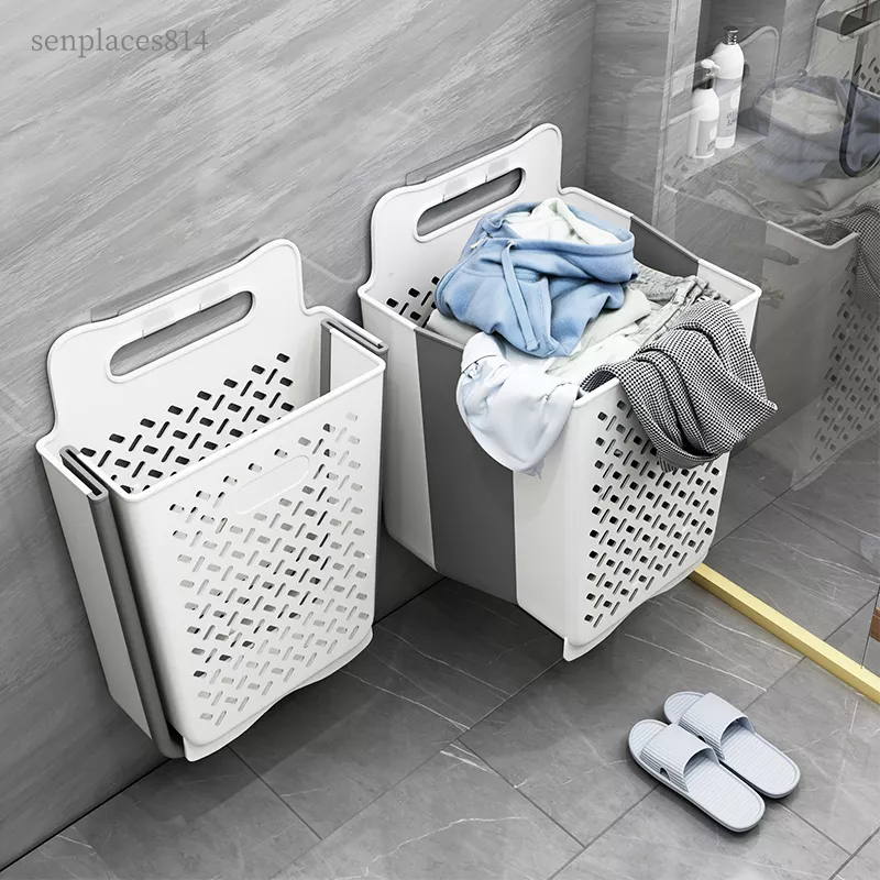 可開發票 臟衣籃 衛生間置物架浴室廁所折疊臟衣籃免打孔壁掛式洗手間洗衣機收納架