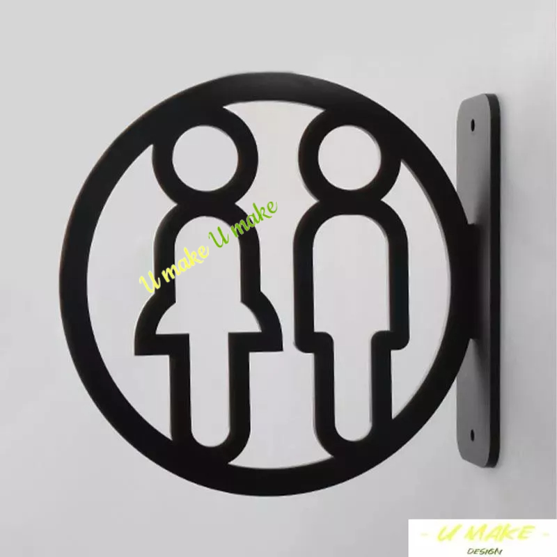 💖U MAKE客製💖 【門牌】 告示牌 洗手間標識牌 廁所衛生間指示牌 男女側裝提示牌 立體鏤空標誌牌