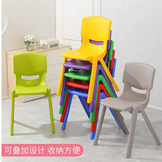 學生椅 塑膠椅子 椅子 培訓班椅 學習椅成人加厚大椅子 板凳靠背卡通加厚大號凳子寶寶椅