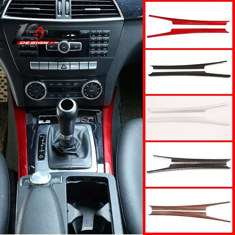 適用於賓士 Benz C級W204 C180 C200 5色銀色紅色ABS 汽車中控臺裝飾條飾件配件