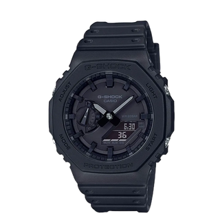 經緯度鐘錶 G-SHOCK 八角形外觀 指針/數位雙顯 防震 個性化 CASIO公司貨 GA-2100-1A1