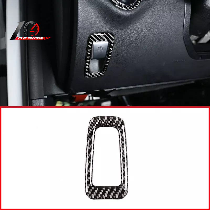 適用於賓士 Benz C級W205 GLC級X253 2015-2019 汽車電子手剎框架飾件貼紙配件 真正碳纖維