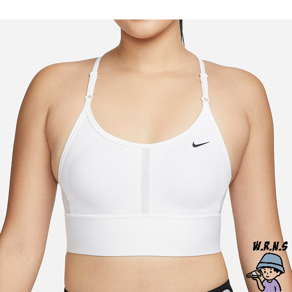 【Rennes 】【現貨】Nike 女 運動內衣 輕度支撐 長版 可拆式胸墊 Dri-FIT 白 DB8766-100