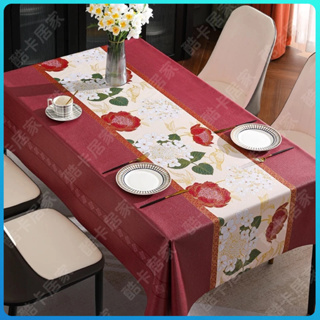 桌巾防水防油 免洗 中式古典 大理石桌布 紅色桌布 圍爐必備桌布 桌巾 桌墊 餐桌布 餐桌墊 PVC 喜慶桌布