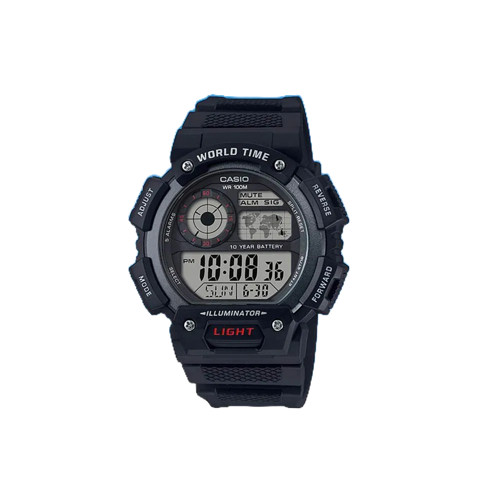 經緯度鐘錶 CASIO手錶 G-SHOCK概念 強悍 100米防水 世界時間 型男備 公司貨【特惠價】AE-1400WH