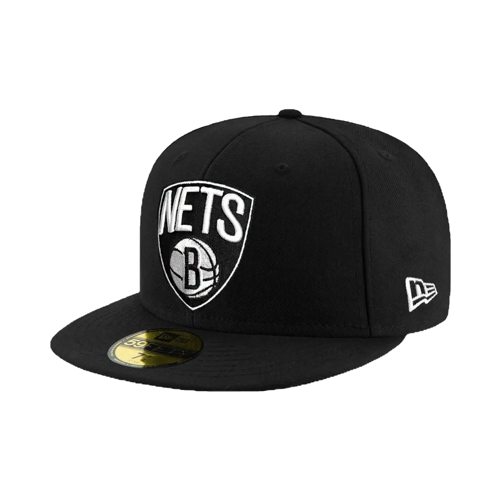 NEW ERA 59FIFTY 5950 NBA 布魯克林 籃網隊 黑/白 棒球帽 鴨舌帽 帽子【TCC】