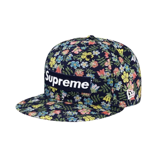 SUPREME X LIBERTY X NEW ERA 5950 FLORAL BOX LOGO 黑 棒球帽【TCC】