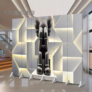 【ViVi生活館🎀】免運+送底座 暴力熊 KAWS 潮牌公仔屏風隔斷折疊 移動 店面遮擋辦公網紅 防水防透可折疊屏風