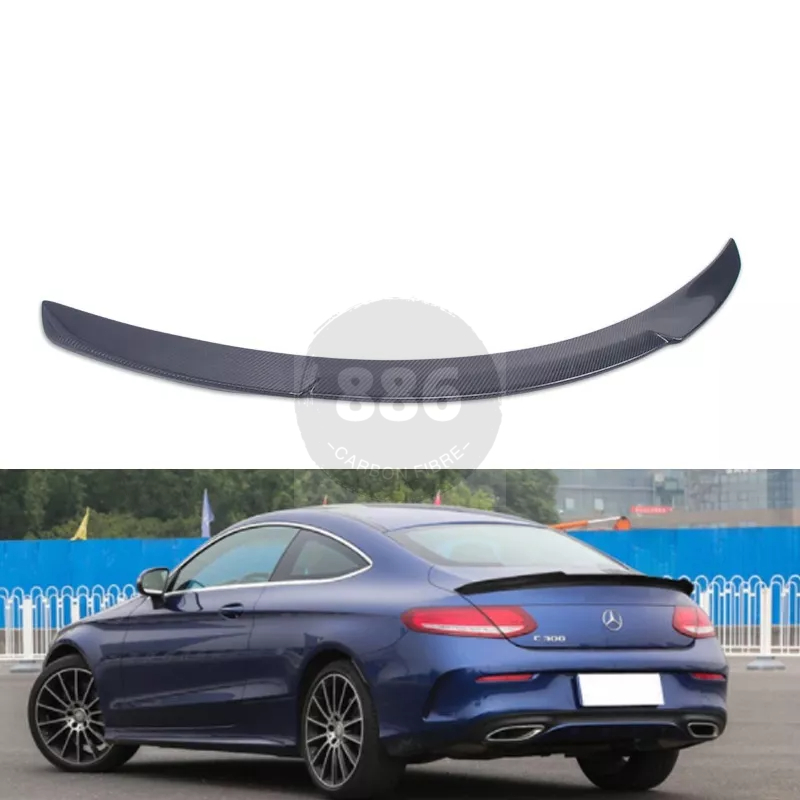 【全台可安裝】適用於BENZ 賓士C級 W205 雙門 改裝高品質碳纖維FD款尾翼 定風翼 卡夢空力套件