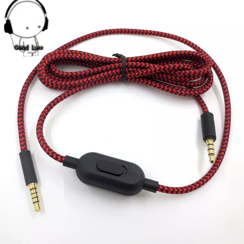 音頻線 音頻線適用于羅技GPRO X G233 G433 阿爾法紅黑編織游戲耳機線