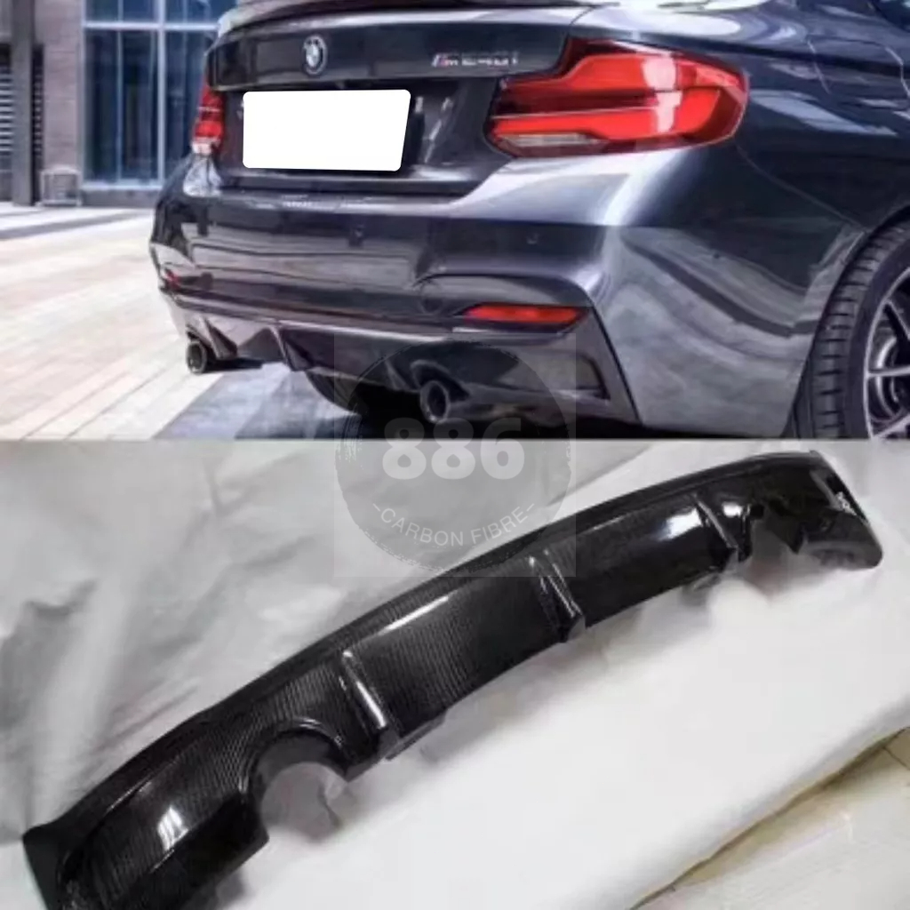 【全台可安裝】適用於BMW 寶馬2系 F22 F23 M235i 240i改裝高品質碳纖維EXOT款後下巴 卡夢空力套件