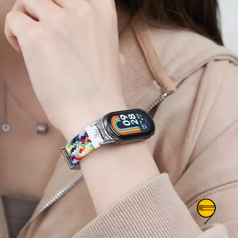 編織卡扣 適用於 小米手環 8 小米7 NFC 小米手環 8 7 6 5 4 代 小米 8 替換錶帶 小米手環 8 錶帶