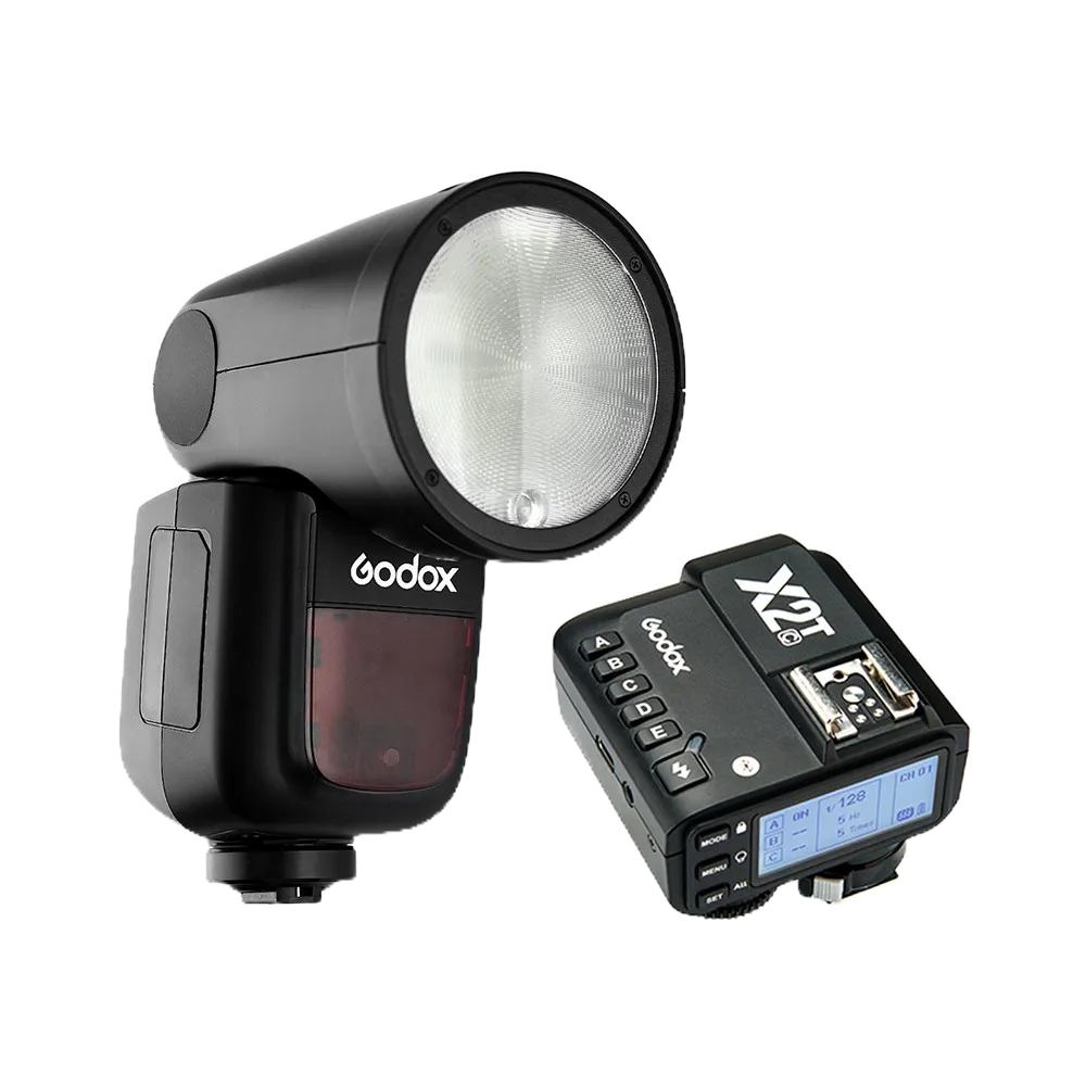 Godox神牛 V1 + X2 TTL發射器 For Olympus 鋰電圓燈頭閃光燈 加購電池 [開年公司貨]