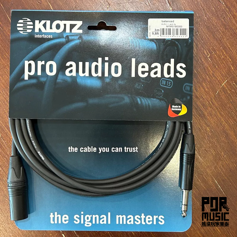 【搖滾玩家樂器】全新免運 Klotz M1 M1MS1B Pro audio leads 喇叭線 XLR 1m 10m