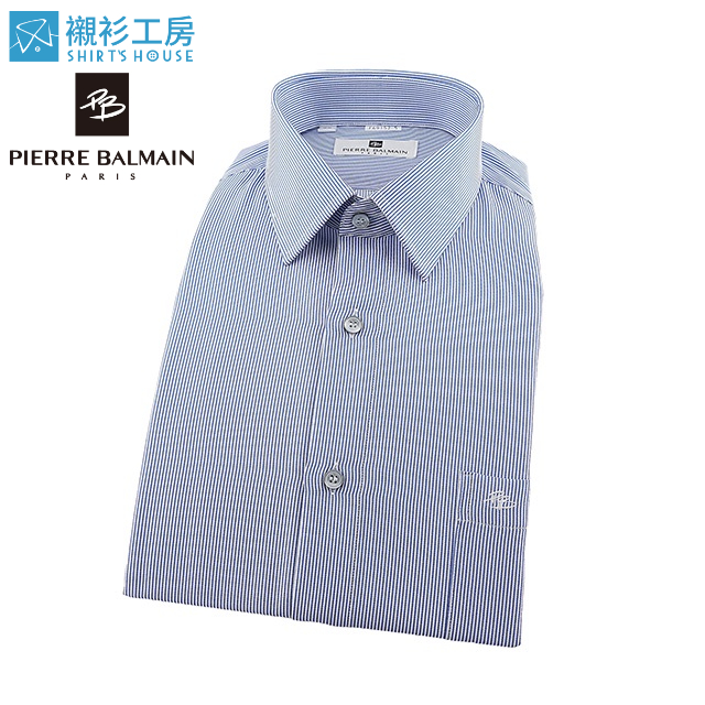 皮爾帕門pb藍色細條紋、搶先上市、上班族必備、吸汗速乾特殊材質、合身長袖襯衫69152-05 -襯衫工房