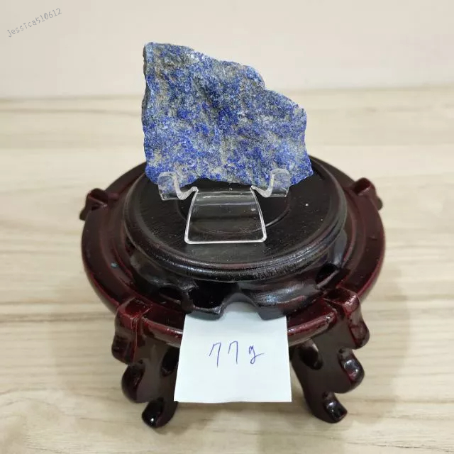 青金石 +架 原礦 J926S 水晶 原石 礦物  標本 教學 消磁石 能量石 玉 擺飾  魚缸 擺件