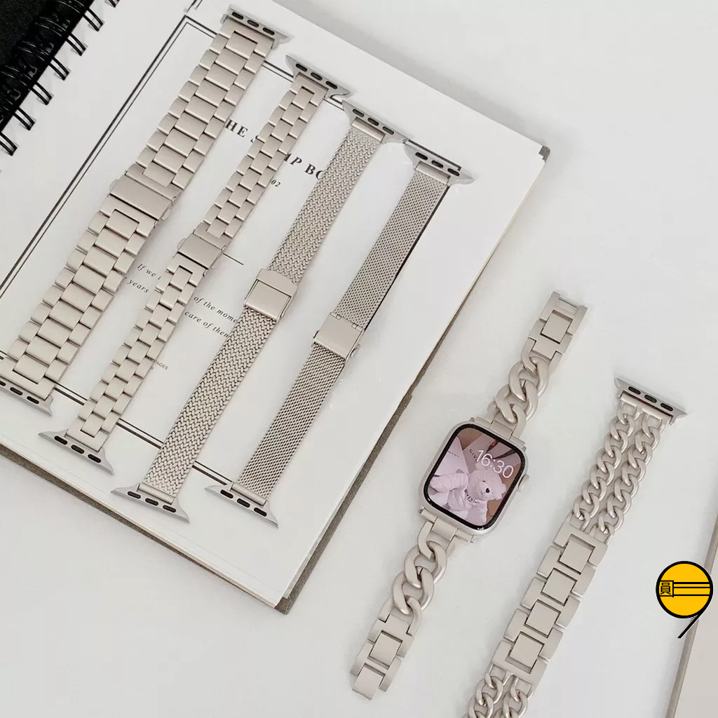星光色大集合 適用於 Apple Watch 11 10 9 錶帶 8 7 SE 不鏽鋼錶帶 46 42mm 金屬錶帶