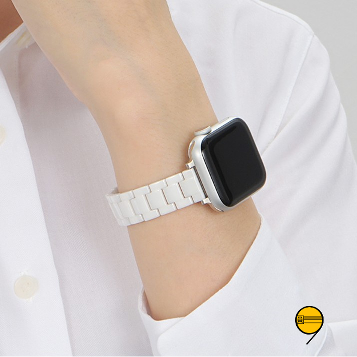 小蠻腰細陶瓷錶帶 適用於 Apple Watch 9 錶帶 女生錶帶 7 6 5 4 金屬錶帶 SE 45mm 44mm