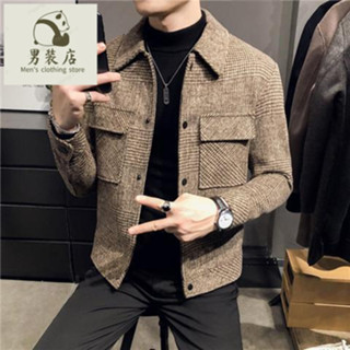 🚚免運熱銷 毛呢外套男 正韓毛呢外套 韓版修身 秋冬款 男士外套秋冬季痞帥韓版潮流休閑呢子大衣男高級感毛呢厚夾克加棉