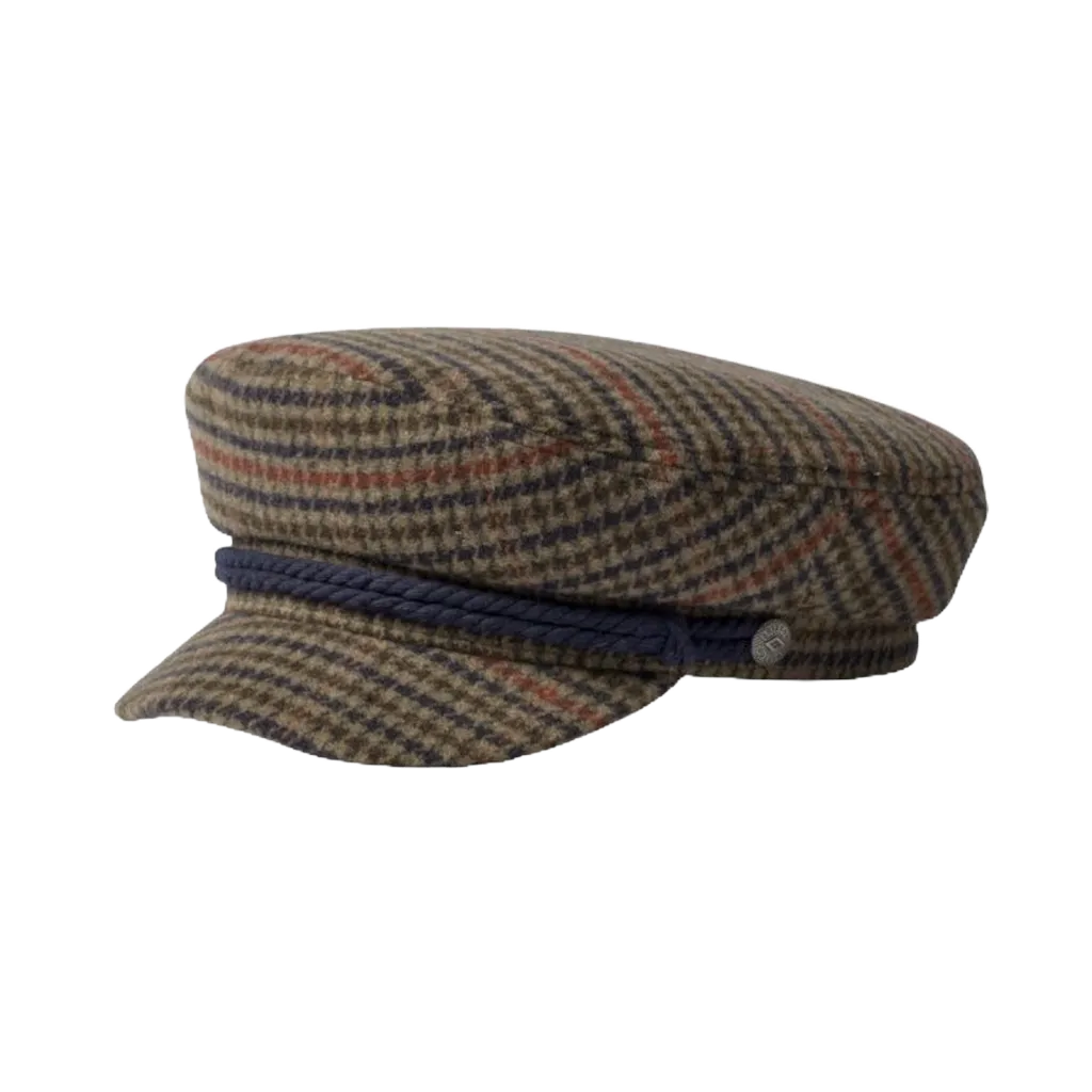 BRIXTON 海軍帽 羊毛 千鳥紋 FIDDLER CAP DESERT PALM/NAVY 復古【TCC】