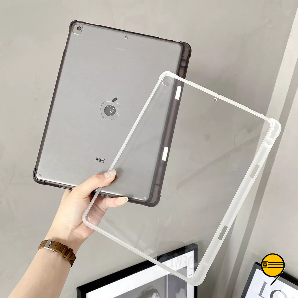 帶筆槽防摔保護殼 透明亞克力背板 適用於 iPad 10 Air4 Air5 9 8 7 pro mini6 10.2