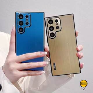 金屬背板 鏡頭全包適用三星Galaxy S25 Ultra S24 S23 A53 A14 電鍍邊框保護殼 磨砂防摔殼