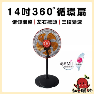 【24H出貨】晶工14吋360度 循環扇 涼風扇 電風扇 風扇 立扇 靜音風扇 工業扇 工業電扇 LC-1456