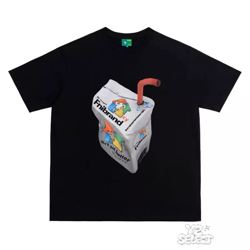 ［YZ]美式 街頭 高階 嘻哈 夏季 純棉 重磅 320g 3D立體鋁箔包🧃垃圾 印花 圓領 短袖 T恤 短T