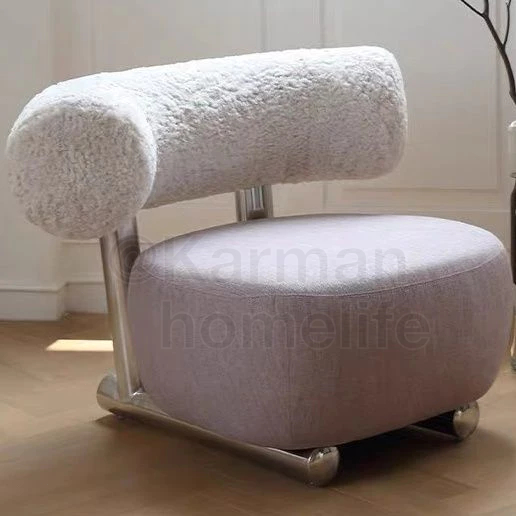 丹麥網紅椅新款輕奢北歐ins休閒椅設計師現代簡約單椅仿兔毛椅