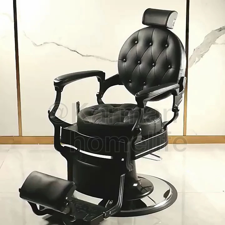 高檔復古男士油頭館理髮椅美髮店可放倒刮鬍修面髮廊專用剪髮椅子