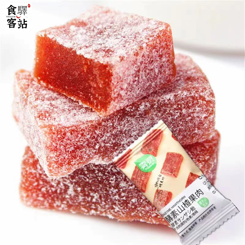 【食客驛站】霧靈 酵素山楂果肉10g 宜人家 南酸棗糕6g 酸甜蜜餞果脯山楂糕 山楂塊 獨立小包裝 休閒零食