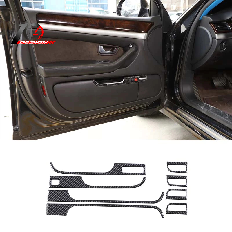 Audi 奧迪A8 D3 2004-2012 碳纖維 行李箱開關貼 汽車內飾油箱蓋開關貼 內飾8pcs