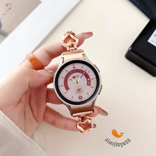 20mm愛心鑲鑽錶帶 不鏽鋼金屬錶帶 三星Galaxy Watch4 Watch5 華為 小米 佳明 通用