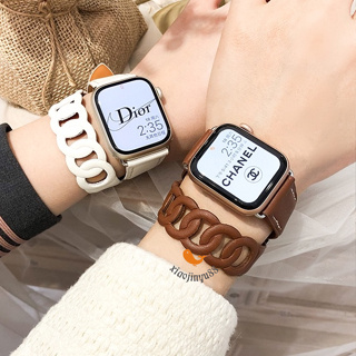 《xiaojinyu88》雙圈鏤空錶帶 真皮錶帶 Apple Watch錶帶 iwatch5 6 7 8代41/45mm