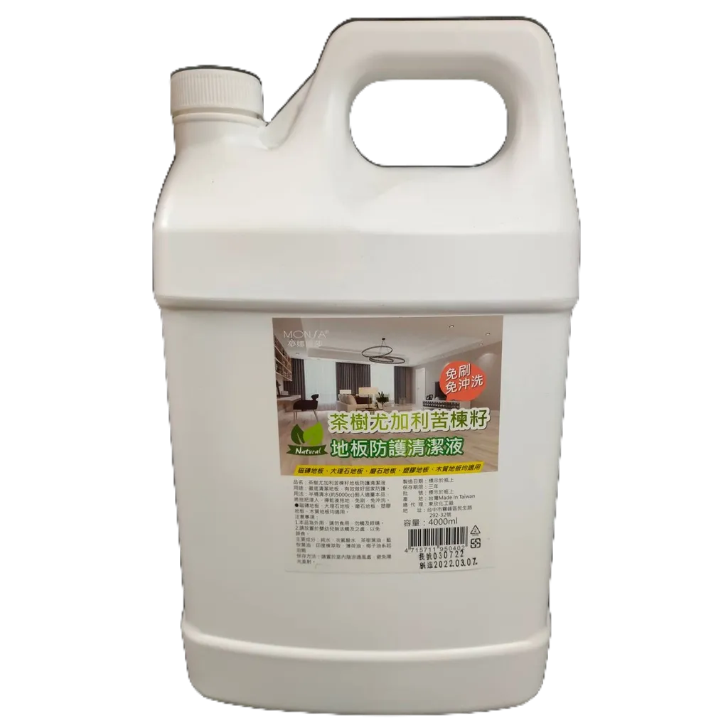 茶樹尤加利苦楝籽地板防護清潔液 4000ml/東欣 夢娜麗莎/地板清潔劑