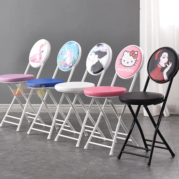 折疊椅子 凳子 便攜傢用餐椅 現代簡約靠背椅 時尚創意圓凳椅子 電腦椅 多功能熱銷椅子