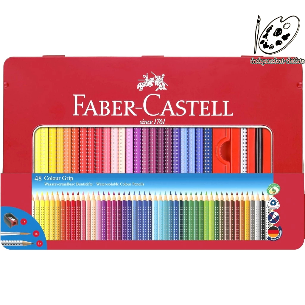 德國輝柏 FABER-CASTELL GRIP握得住好點子水性色鉛筆48色 鐵盒 / 112448
