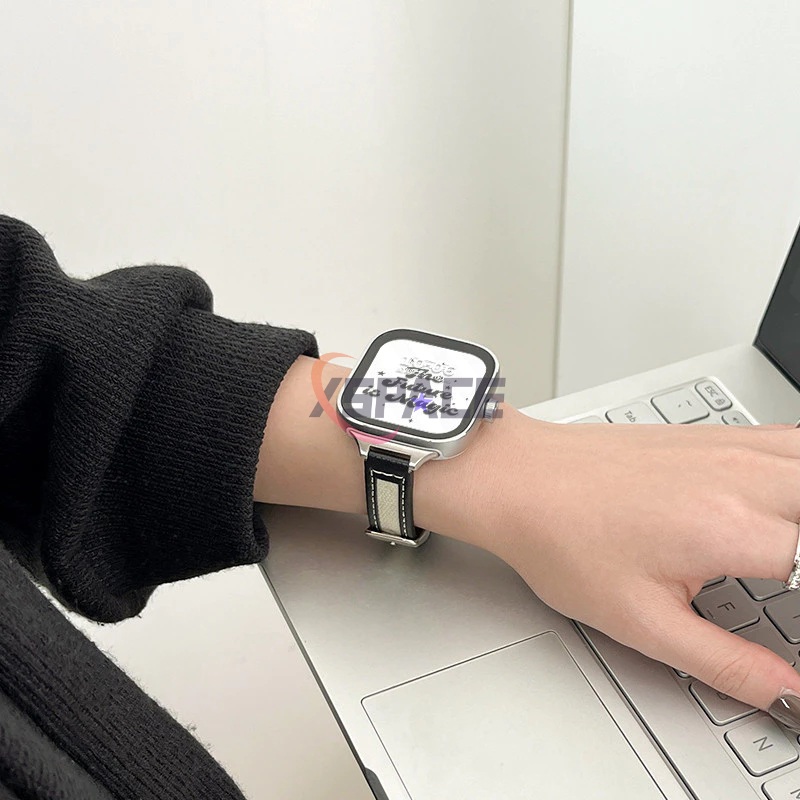適用 Redmi Watch 4 3 Active 2 Lite 真皮帆布英倫風錶帶 秋冬季智能腕帶