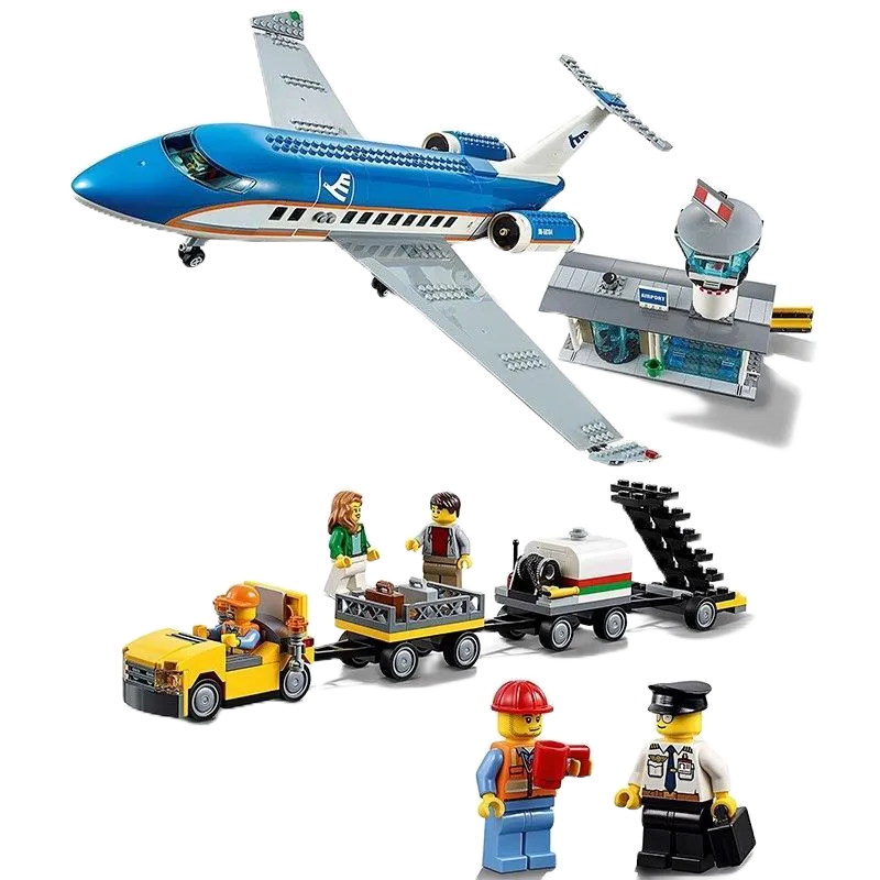 【現貨積木】積木組裝 兼容樂高 60104 機場 飛機 大型客機 益智 拼裝 積木 禮物 玩具 lego 樂高 樂高飛機