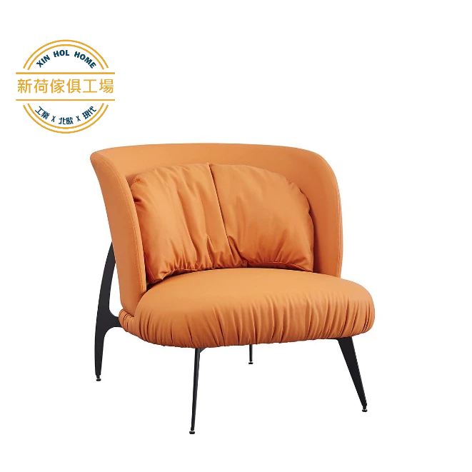 【新荷傢俱工場】J 177  單人休閒貓抓皮沙發(橘色/綠) 單人沙發 貴賓椅 大廳椅 房間椅 單人沙發