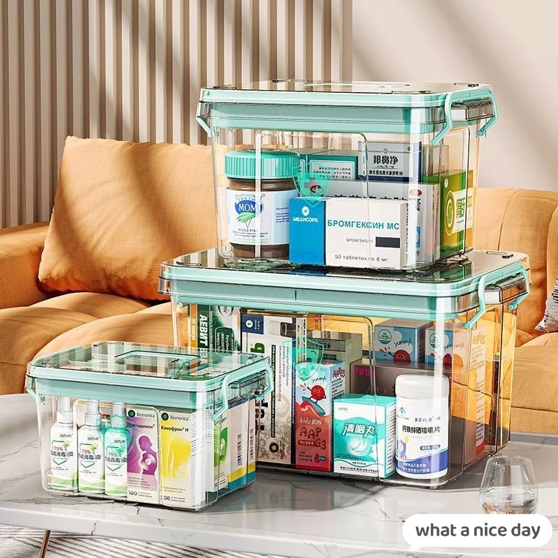 【頂級質感】醫藥箱傢庭版透明藥箱傢用大容量多層特大醫用收納盒宿捨小急救箱