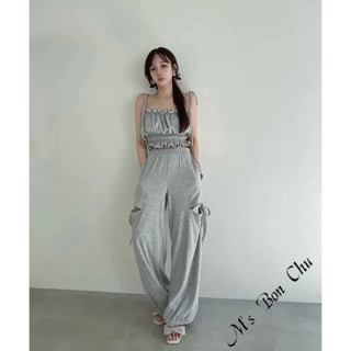 綁帶背心割破長褲【9928】春夏新款韓系INS修身顯瘦氣質純欲甜美可愛性感網紅仙女度假海邊露肩長褲套裝 BonChu