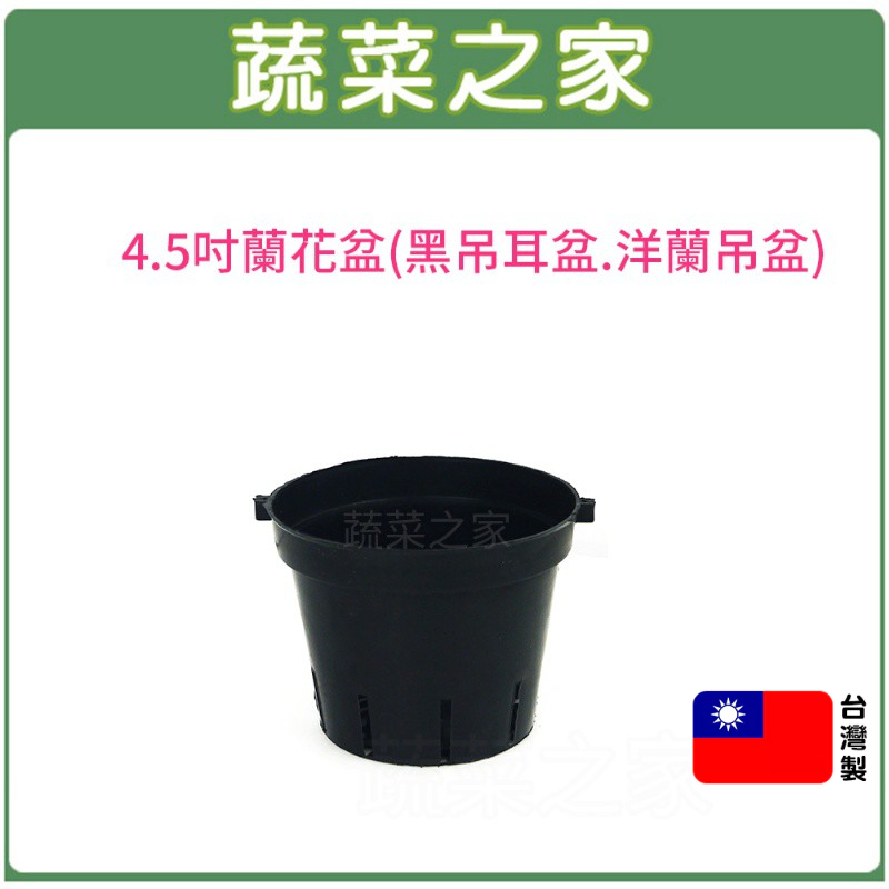 【蔬菜之家滿額免運】4.5吋蘭花盆(黑吊耳盆.洋蘭吊盆) 花盆 塑膠花盆 蘭花種植 洋蘭盆 國蘭盆 黑色