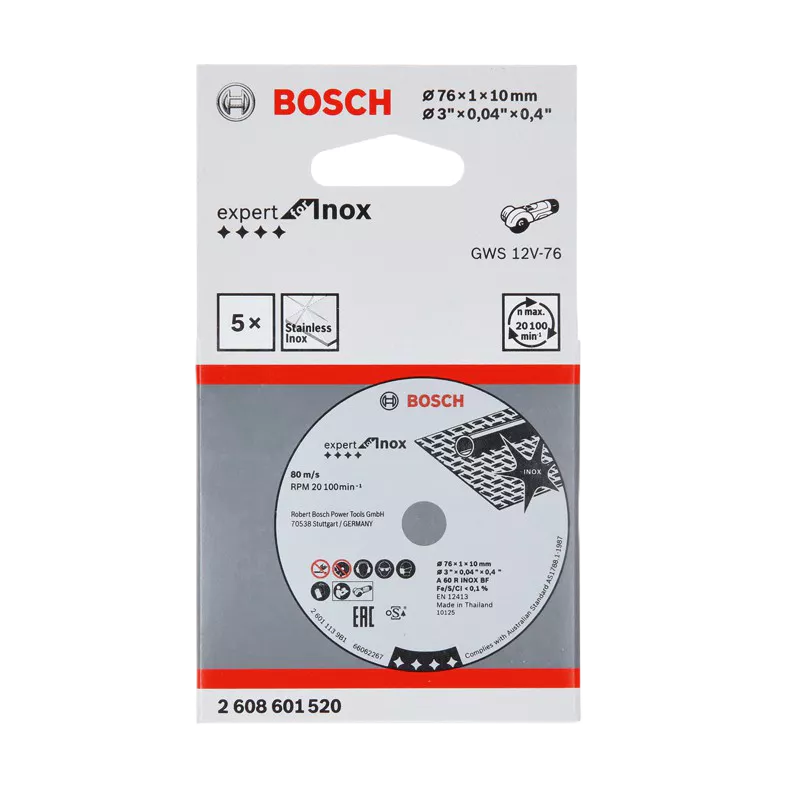 BOSCH博世 3" 3英吋 砂輪片 切斷片 單片 1片 1卡5片 圓切機GWS12V-76 2608601520