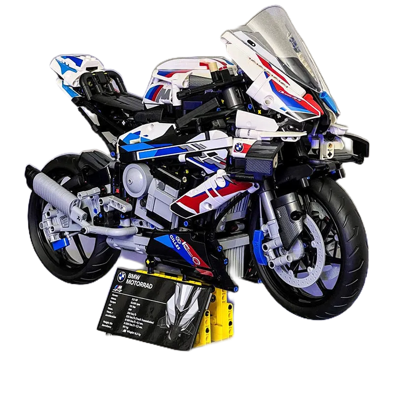 現貨 積木機車 兼容樂高 積木寶馬 M1000RR 42130機械組 拼裝玩具 樂高摩托車 機車積木 摩托車積木